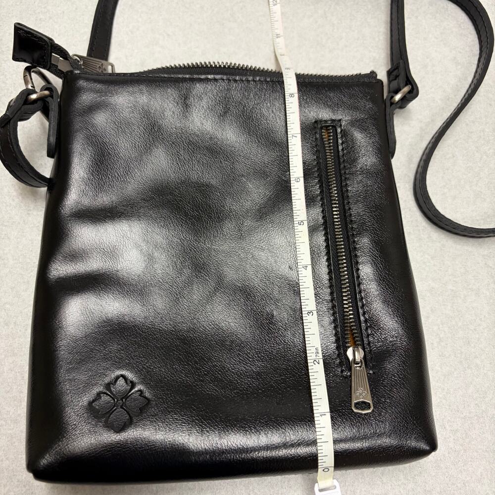 Patricia Nash Black Leather Organizer Messenger Crossbody Minimalist Quiet Lux - Picture 7 of 9